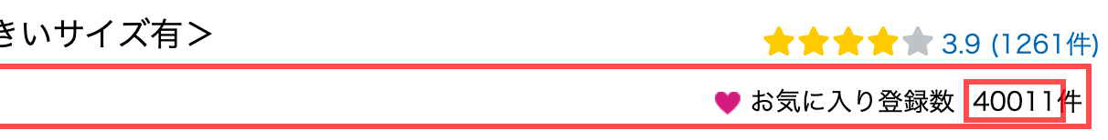 ニッセンオンラインの商品詳細ページ。「お気に入り登録数 40011件」と表示